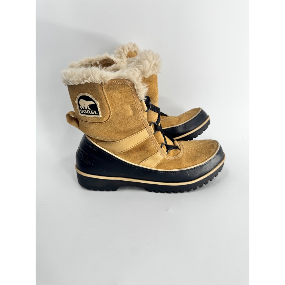 Sorel Tivoli II Boots Women 7.5 Tan Suede Waterproof Faux Fur NL2089-373